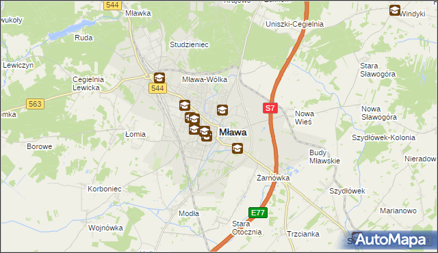 mapa Mława, Mława na mapie Targeo