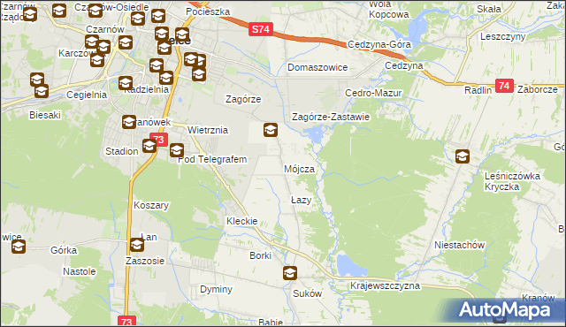 mapa Mójcza, Mójcza na mapie Targeo