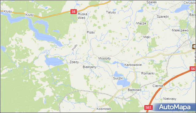 mapa Mostołty, Mostołty na mapie Targeo