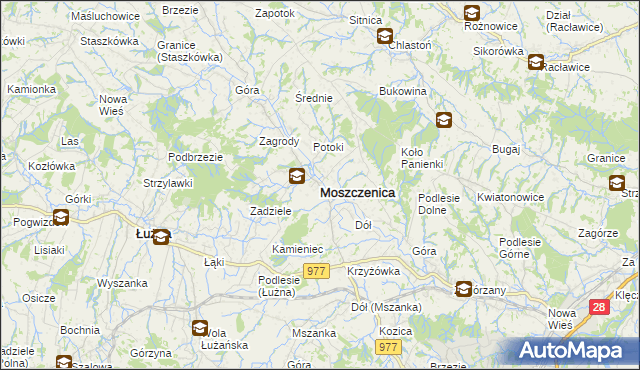 mapa Moszczenica powiat gorlicki, Moszczenica powiat gorlicki na mapie Targeo