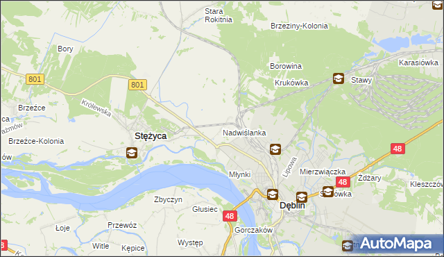 mapa Nadwiślanka, Nadwiślanka na mapie Targeo