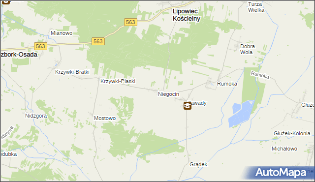 mapa Niegocin, Niegocin na mapie Targeo