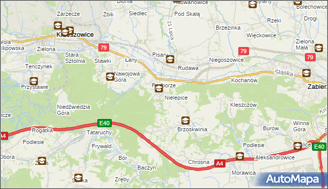 mapa Nielepice, Nielepice na mapie Targeo