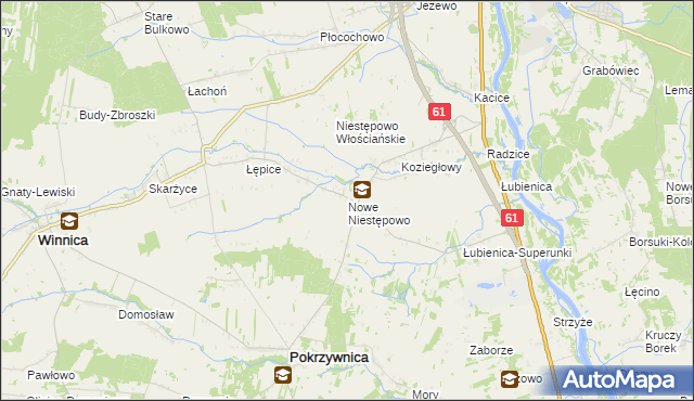 mapa Nowe Niestępowo, Nowe Niestępowo na mapie Targeo