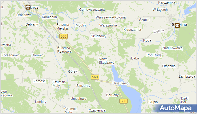 mapa Nowe Skudzawy, Nowe Skudzawy na mapie Targeo