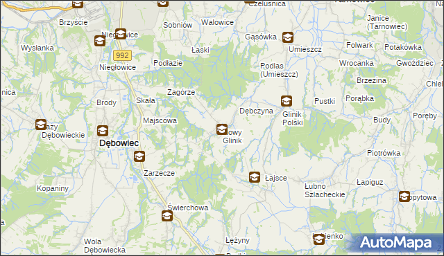 mapa Nowy Glinik, Nowy Glinik na mapie Targeo