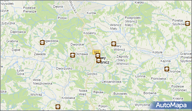 mapa Nowy Wiśnicz, Nowy Wiśnicz na mapie Targeo