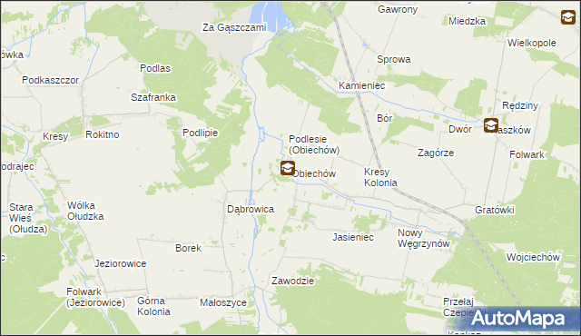 mapa Obiechów, Obiechów na mapie Targeo