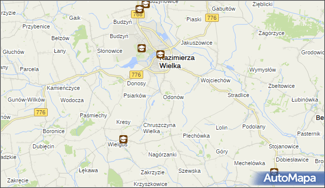 mapa Odonów, Odonów na mapie Targeo