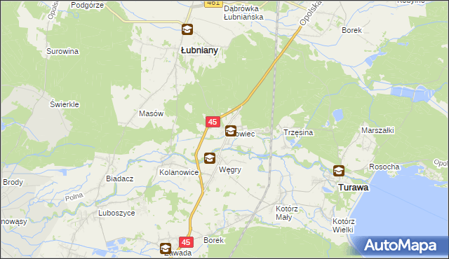 mapa Osowiec gmina Turawa, Osowiec gmina Turawa na mapie Targeo