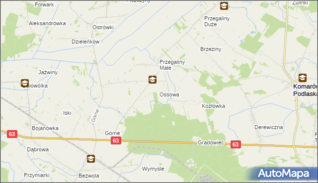 mapa Ossowa, Ossowa na mapie Targeo
