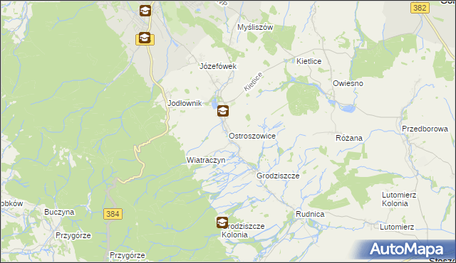 mapa Ostroszowice, Ostroszowice na mapie Targeo