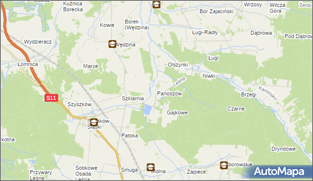 mapa Panoszów, Panoszów na mapie Targeo