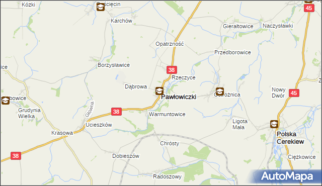 mapa Pawłowiczki, Pawłowiczki na mapie Targeo