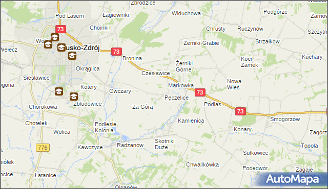 mapa Pęczelice, Pęczelice na mapie Targeo
