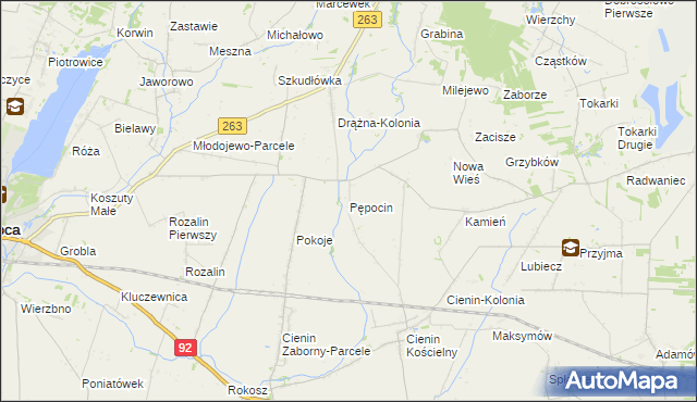 mapa Pępocin, Pępocin na mapie Targeo