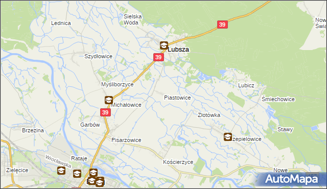 mapa Piastowice gmina Lubsza, Piastowice gmina Lubsza na mapie Targeo