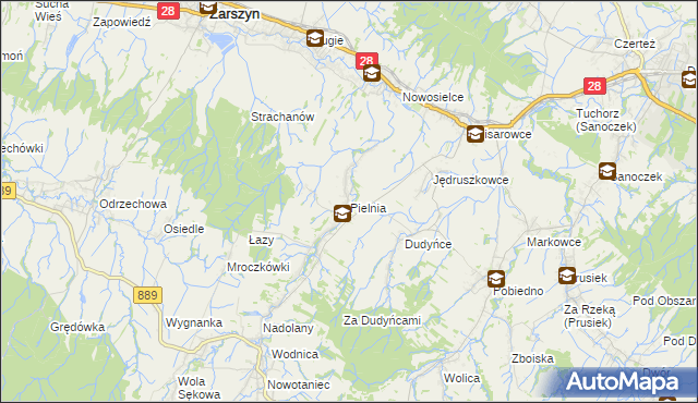 mapa Pielnia, Pielnia na mapie Targeo