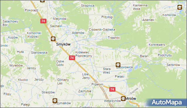 mapa Pieradła, Pieradła na mapie Targeo