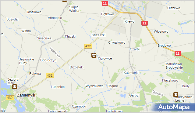 mapa Pigłowice, Pigłowice na mapie Targeo