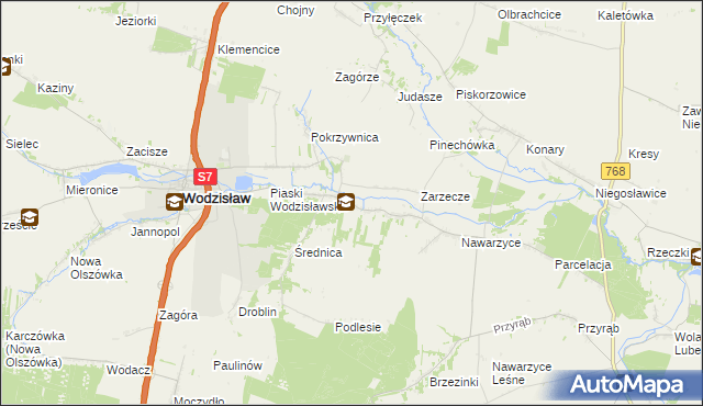 mapa Piotrkowice gmina Wodzisław, Piotrkowice gmina Wodzisław na mapie Targeo