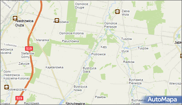 mapa Piotrowice gmina Strzyżewice, Piotrowice gmina Strzyżewice na mapie Targeo