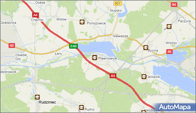 mapa Pławniowice, Pławniowice na mapie Targeo