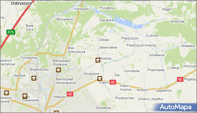 mapa Płoszów, Płoszów na mapie Targeo