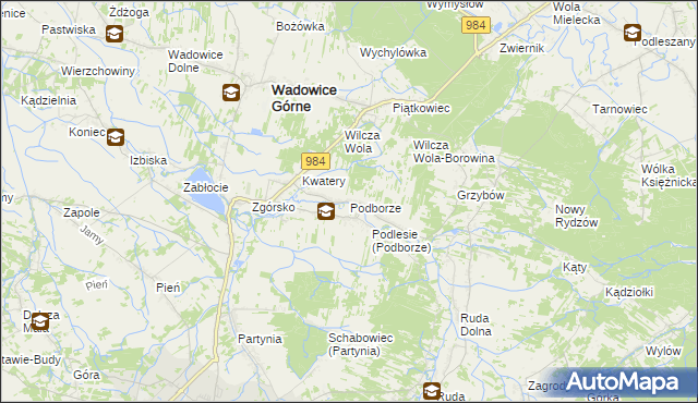 mapa Podborze gmina Radomyśl Wielki, Podborze gmina Radomyśl Wielki na mapie Targeo