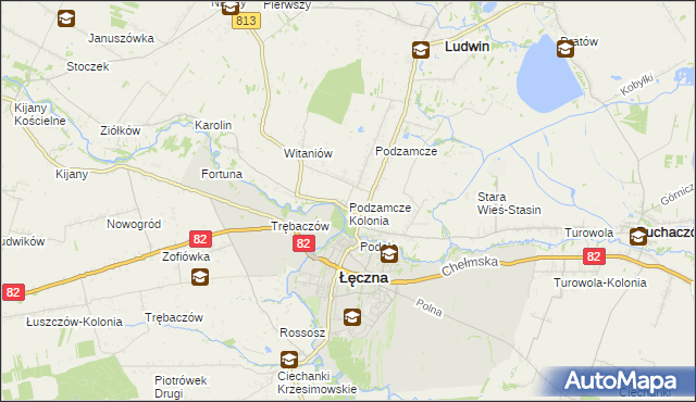 mapa Podzamcze Kolonia, Podzamcze Kolonia na mapie Targeo