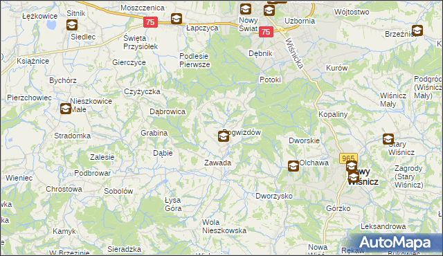 mapa Pogwizdów gmina Bochnia, Pogwizdów gmina Bochnia na mapie Targeo