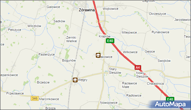 mapa Polakowice, Polakowice na mapie Targeo