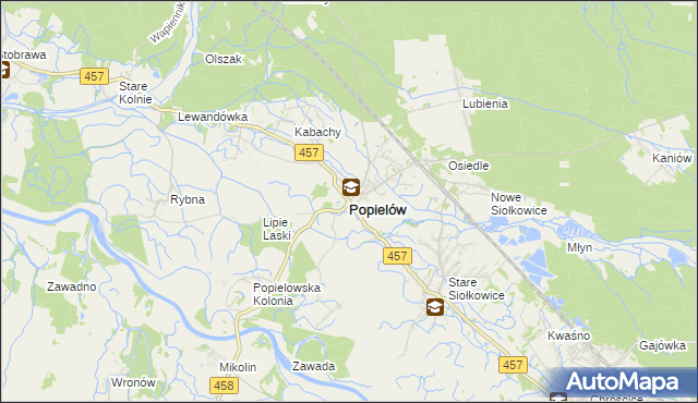 mapa Popielów powiat opolski, Popielów powiat opolski na mapie Targeo