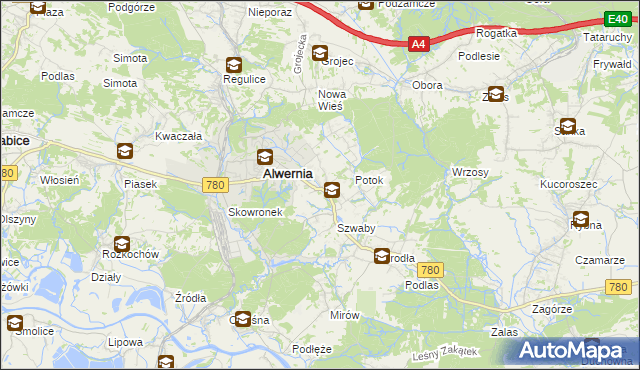 mapa Poręba Żegoty, Poręba Żegoty na mapie Targeo