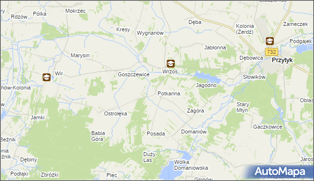 mapa Potkanna, Potkanna na mapie Targeo