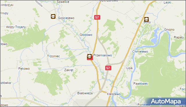 mapa Przemiarowo, Przemiarowo na mapie Targeo