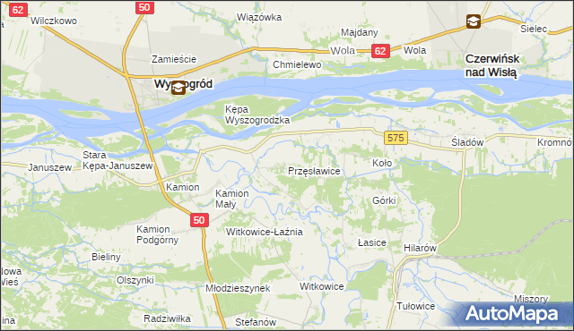 mapa Przęsławice gmina Brochów, Przęsławice gmina Brochów na mapie Targeo