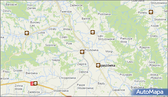 mapa Przybówka, Przybówka na mapie Targeo