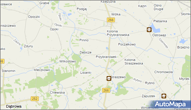 mapa Przybranówek, Przybranówek na mapie Targeo