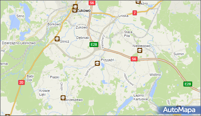 mapa Przyjaźń, Przyjaźń na mapie Targeo