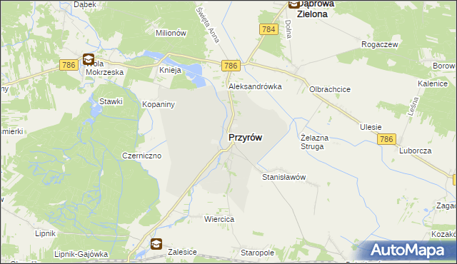 mapa Przyrów, Przyrów na mapie Targeo