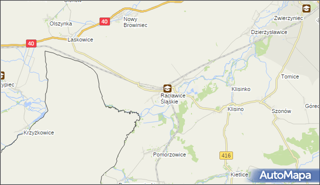 mapa Racławice Śląskie, Racławice Śląskie na mapie Targeo