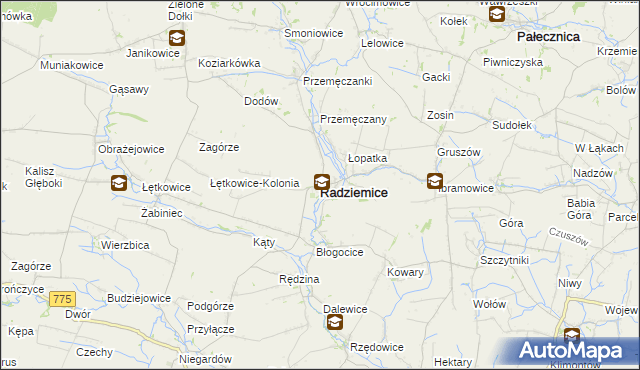 mapa Radziemice, Radziemice na mapie Targeo