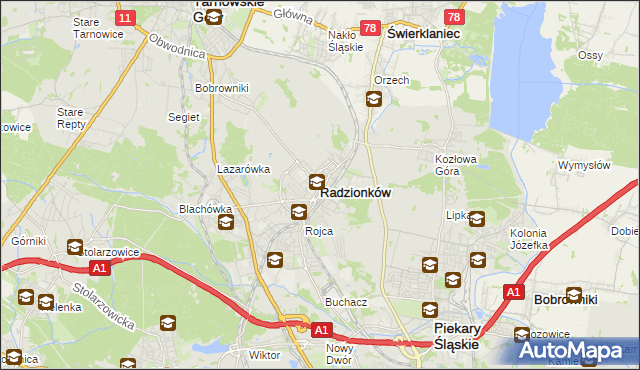 mapa Radzionków, Radzionków na mapie Targeo