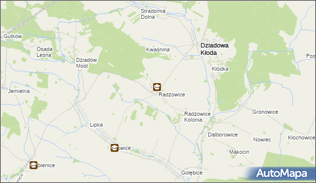 mapa Radzowice, Radzowice na mapie Targeo