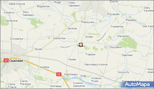 mapa Rajsko gmina Opatówek, Rajsko gmina Opatówek na mapie Targeo