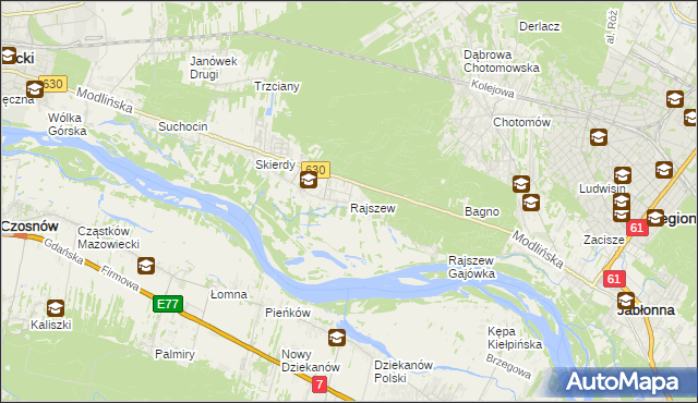 mapa Rajszew, Rajszew na mapie Targeo