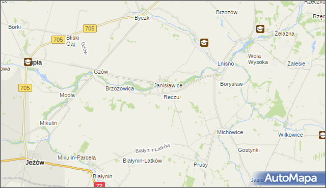 mapa Reczul, Reczul na mapie Targeo