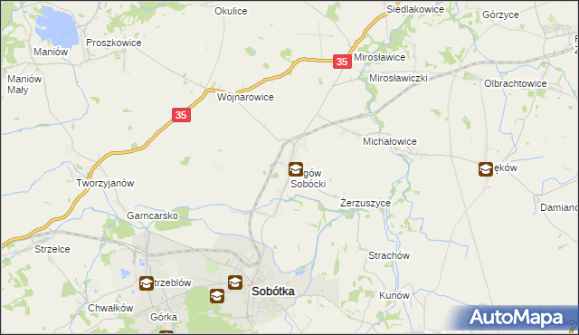 mapa Rogów Sobócki, Rogów Sobócki na mapie Targeo