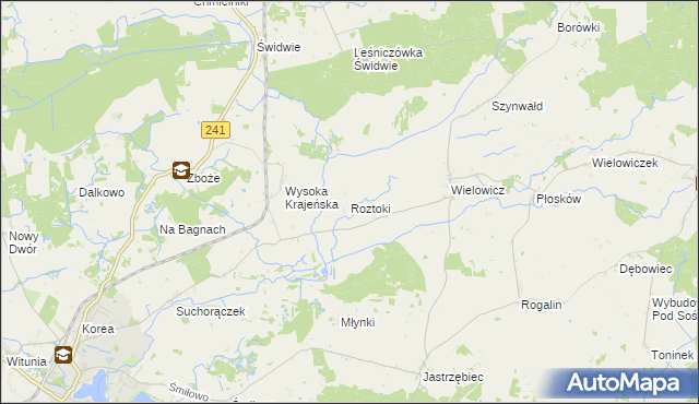 mapa Roztoki gmina Sośno, Roztoki gmina Sośno na mapie Targeo